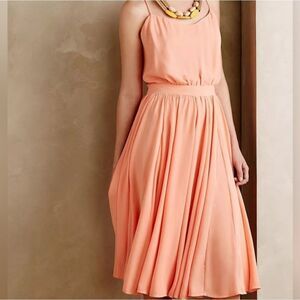 Anthropologie Paper Crown Peach Dress